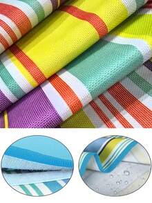 （今日特惠）1件装野餐毯 | 沙滩垫 | 野餐垫 | 野餐包，采用600D牛津布制成，多功能露营垫/家用花园游戏垫，防尘防潮，四季皆宜，是室内、户外露营、花园、沙滩、郊游、草坪、万圣节、圣诞节、复活节派对的理想之选（两种不同图案，随机发货！PS：展开效果相同） - 彩色 - 查看 4