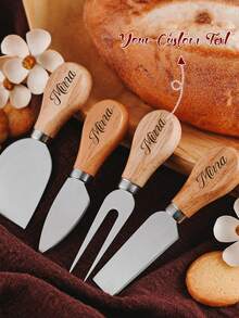 4-Piece Personalized Charcuterie Cheese Knife Set, Engraved Cheese Utensil Set, Gift For Mom, Housewarming Party, Cheese Spreader, Customized Wedding - Cheese Knife - View 1