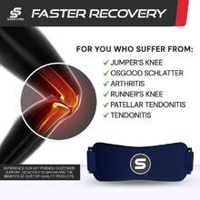 Sleeve Stars Knee Brace With Patellar Tendon Support Strap For Children, Youth, Women And Men With 3 Lengths, Knee Strap By Swedish Brand Osgood Schlat, 41940359 - 薄荷藍 - 查看 2