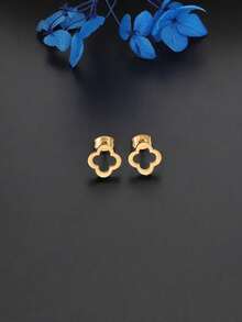 4件套女士夏季时尚罗马数字锆石不锈钢镀金耳环、手链、项链套装，防水防褪色，适合日常佩戴，是送给家人、朋友和女朋友的理想礼物。 - 4件套新1 - 查看 7