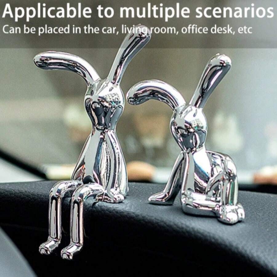 Scandinavian Long-Eared Rabbit Statue Rabbit Ornament Electroplating Crafts Living Room Entryway Car Decoration Home Decorations
