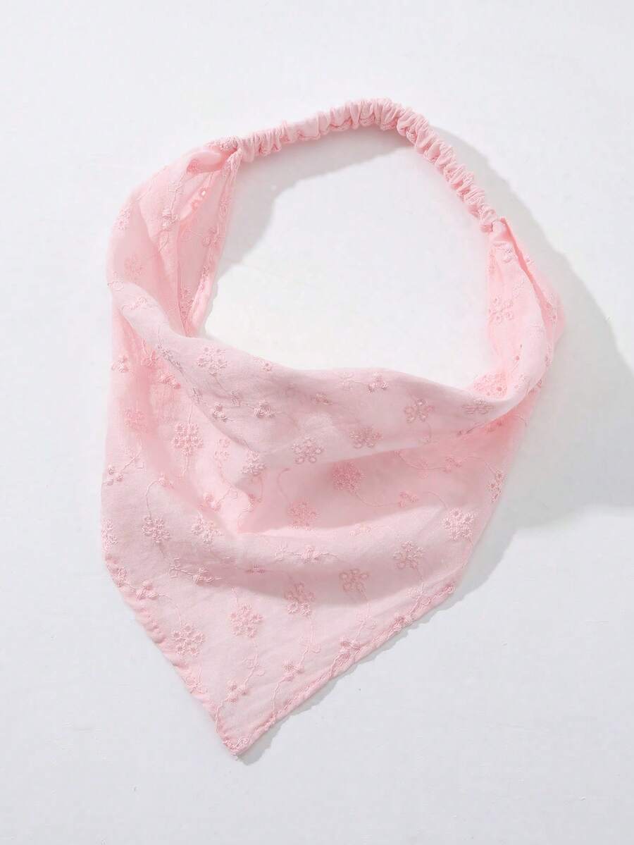 1pc Women's Original Floral Embroidered Ruffle Headwrap, Suitable For Daily Wear And Vacation Summer Hair Accessories Beach Hair Bands Fashion Headband - Pink - View 1