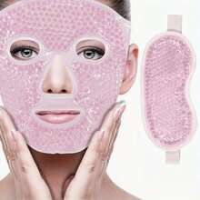 Máscara facial de hielo reutilizable, compresa fría, máscara facial, máscara de ojos fría/caliente, paquete de gel de hielo, gel de cuello y hombros de hielo, máscara facial y máscara de ojos de perlas de gel calmante - sin fragancia, sin alcohol, apto para todo tipo de piel - Mascarilla de gel - Ver 10