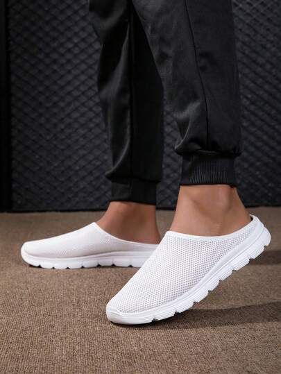 2026春夏新款网面鞋，男士休闲半拖鞋，休闲运动鞋，易穿软底滑板鞋