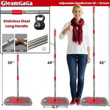 Mop For Floor Cleaning With 4-In-1 Washable Pad System, Wet & Dry Multi-Purpose Mop With Built-In Scraper And Extra-Long 62'' Stainless Steel Handle For Hardwood,Vinyl,Laminate,Tile,Marble Floors - Red & Grey - 查看 4
