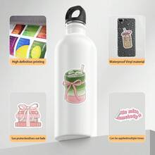 50张Y2K风格可爱复古贴纸，防水，适用于水瓶、笔记本电脑、手机、滑板、日记本等，适合KPOP、涂鸦、美学等各种场景，是剪贴簿用品、文具和趣味贴纸的理想之选，也适用于Kindle。 - M - 查看 4