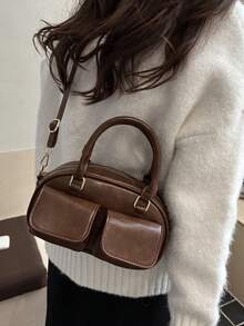 2026 Winter New Arrival Fashionable Niche Design Women's Shoulder Bag, Minimalist Chic Crossbody Pillow Bag For Commuting - Brown - View 2