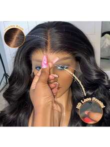 200% High Density Body Wave Wig - 34 Inch 13x6 HD Lace Front Human Blended Hair, Pre-Plucked Glueless Frontal Wig With Baby Hair, Ultra Full Voluminous Curls For Women, No Glue & Ready To Wear - Natural & Black - View 7