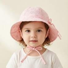 1 chiếc mũ xô lưới rỗng cho bé gái 0-2 tuổi, mũ chống nắng thêu có thể điều chỉnh, phù hợp cho trang phục hàng ngày của bé gái. - Nhiều màu - Xem 11