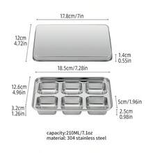 1个带盖不锈钢冰格，方形冰模，快速冷冻，易于脱模 - 彩色 - 查看 8