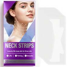 Neck Lift Tape 20Pcs Reusable And Proof Neck Tape Lifting  Breathable Elastic Ne-Ck Lift Strips For Sagging Skin And Double Chin Instant Firm And Define Jawline - As Pic - View 9