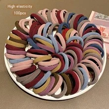 50/100pcs Colorful Hair Ties Korean Style Colorful Comfort Hair Accessori - 多色 50 件裝 - 查看 3