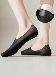 5 Pairs Of Summer Socks, Deep Invisible Boat Socks, Casual Socks, Non-Slip And Non-Dropping Heels, Suitable For Daily Wear Or Holiday Gifting - Black - View 4