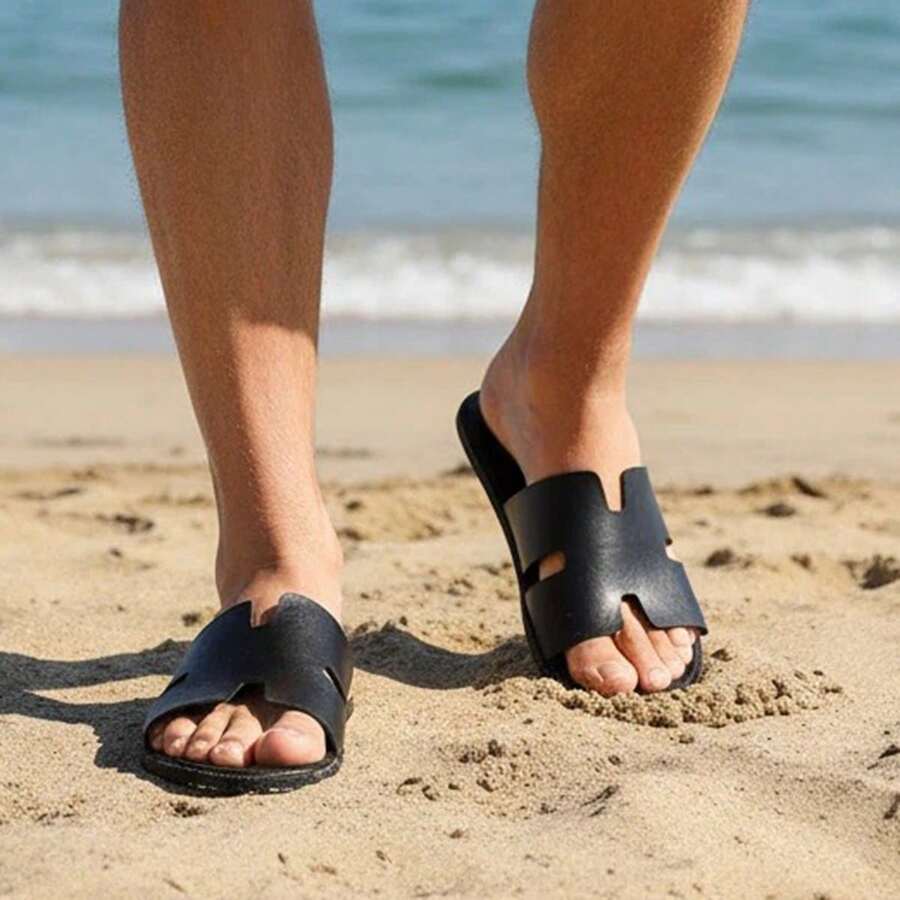 Men's Summer New Casual Non-Slip Strap Flip Flops, Open Toe Soft Bottom Sandals