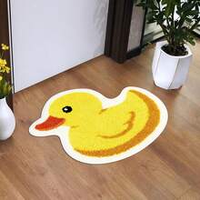 1件趣味卡通鴨造型浴室地墊，仿羊絨印花地毯，浴室地板墊，區域裝飾地毯，不對稱黃色鴨造型地毯，適合居家裝飾，臥室床邊地毯，柔軟可水洗浴室墊 - 卡通鴨 - 查看 5