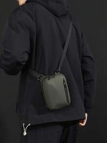 [Mecha Style . Tactical Commuter Bag] 2026 New Men's Waterproof Crossbody Bag, Chest Bag, Waist Bag, Three-Dimensional Quilted Embroidered Anti-Theft Shoulder Bag, Urban Functional Style Chest Bag, Large-Capacity Multi-Compartment Backpack - A - View 3