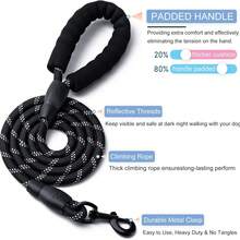 1pc Dog Leash, Reflective Dog Leashes, Highly Reflective Dog Leash, Slip-On Dog Lead, Slip-On Rope Leash, Strong Dog Lead, Pet Lead Leash - Multicolor - View 5