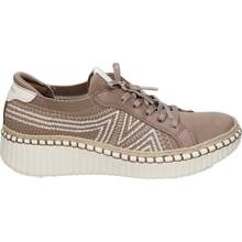 SKECHERS | Skechers Wilshire Blvd Bellevue damskie trampki – wzór w kolorze mokki – trampki z ozdobnymi sznurowadłami – pianka memory foam chłodzona powietrzem – elastyczny krój – można prać w pralce – wegańskie – model 100716-MOC - Brązowy - Zobacz 1