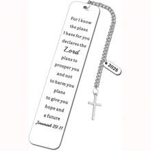 Stainless Steel Bible Bookmark, Cross Prayer Bookmark, High-Quality Reading Tool, Stationery, Unisex, Holiday Gift - Stainless Steel Bookmarks - View 5
