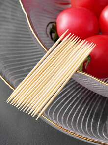 100/300/500pcs Flat-Ended Bamboo Picks, Handmade Bamboo Sticks, Suitable For Removing Food Debris After Meals - Primary Color - View 7