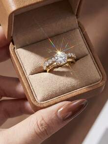 1pc Lightweight Luxury Zirconia Ring, 925 Sterling Silver Basic Single Ring, Exquisite Jewelry, Suitable As Gift For Girl's Birthday, Prom And Other Occasions - Style 1 - View 6