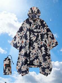 Multifunctional Hooded Rain Poncho For Adults, Lightweight Raincoat With Neckline Buttons, Portable Rain Jacket With Pockets For Outdoor Activities - Women's Raincoat - View 13