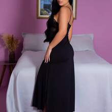 Maternity Kit With 2 Long Nightgowns And 2 Long Robes. - Merah, Hitam - View 6