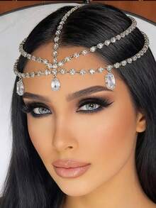 1pc Geometric Water Drop Headchain, Minimalist Casual Hair Accessory - Multicolor - View 2