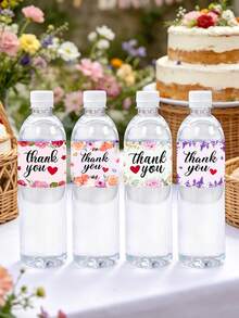 24pcs Spring Floral Thank You Labels, Colorful Floral Pattern Self-Adhesive Stickers, Spring Party Decor Labels, Thank You Theme Party Bottle & Cup Decor Labels, Spring Decor, Wedding Decor Stickers, Bridal Shower Party Favor Packaging Stickers, Baby Shower Party Bottle Labels, Birthday Party Table Decor, Spring Outdoor Party Water Bottle Decor, Spring Gifts, Party Favors - Springtime Thank You - View 5