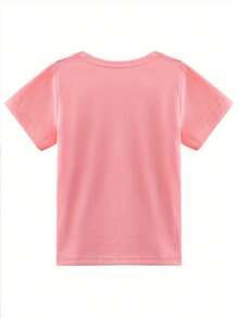 Personalized Photo Customization Custom Print Your Various Life Photos Or Designs To Cherish Your Beautiful Moment Creative Cartoon Popular Girl's Top - Pink - View 3
