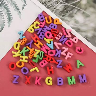 100pcs Acrylic Letter Alphabet Charms Pendants For DIY Necklace Jewelry Making Eyeglass Lanyard Crafts Findings Accessories(Random Letters