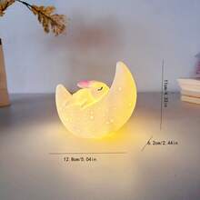 Lámpara de noche con diseño de conejo de dibujos animados, lámpara de mesa decorativa, luz ambiental brillante para dormitorio, mesita de noche o decoración de dormitorio - Multicolor - Ver 4