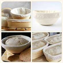 2-6 piezas Forro de tela para cesta de fermentación de pan Banneton, cesta de ratán natural para hornear masa, suministros de panadería para fermentación de masa madre, regalos para el Día de la Madre, artículos para mamá, suministros de panadería - Ver 7