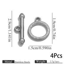4 Sets Stainless Steel Asymmetric OT Clasp DIY Jewelry Making Connectors, Suitable For Women Jewelry DIY - Silver - View 12
