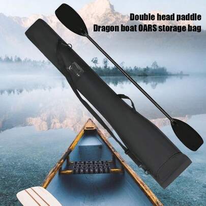 Black One-Piece Paddle Bag, Double-Headed Paddle Bag, Kayak Paddle Bag, Carbon Fiber Paddle Bag, Portable Bag, Canoe Paddle Bag, Dragon Boat Oar Bag With Shock-Absorbing Foam And Shoulder Strap