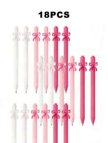1/6/12/18支装粉色蝴蝶结圆珠笔，可伸缩蝴蝶结黑色墨水笔，女孩派对礼物，学校生日派对，办公用品，婚礼 - 蝴蝶結 - 查看 14