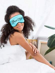 1pc Silk Sleep Eye Mask, Soft Blackout Eye Mask With Adjustable Strap, Eye Cover For Women And Men - B - View 5