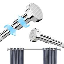 Barra de Cortina Baño Extensible 130-230cm Tubo Cortina de Ducha Retráctil Barra Telescópica Sin Taladrar Cortinero de Baño Acero Inoxidable Varilla de Cortinas Antideslizante para Balcone Wardrobe - Plateado - Ver 1