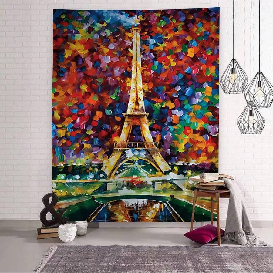 L-Leonid Oil A-Afremov Painting  Wall Tapestry Hanging Tarot Hippie Wall Rugs Dorm Home Decor - 1PC - 查看 1
