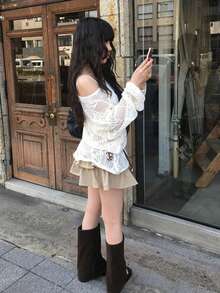 Chân váy xếp ly nhiều kiểu dáng - Màu Khaki - Xem 6
