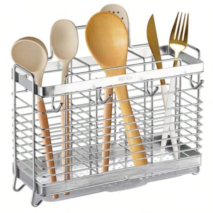 Escurridor de Cubios de Cocina Porta Cucaras de Cocina de Acero Inoxidable Organizador de Cubios para Cucaras y Tenedores Cosas para el ogar Accesos para Cocina - pago - Ver 1