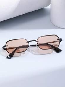 1副男士黑色镜框焦糖色镜片复古方形金属经典时尚眼镜，适合日常佩戴、摄影、度假、旅行。 - 黑色 - 查看 5