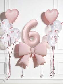 Set Dekorasi Ulang Tahun, Balon Foil Pita Satin Merah/Merah Muda/Krem Ukuran Besar, Balon Angka Ulang Tahun 0-9 Merah Ukuran 40 Inci, Balon Hati Merah Ukuran 18 Inci, Balon Lateks Transparan (Dengan Pita Balon), Cocok Untuk Pesta Ulang Tahun, Perayaan, dan Acara Lainnya - Set Balon Hati Angka Pita Merah Muda - View 19