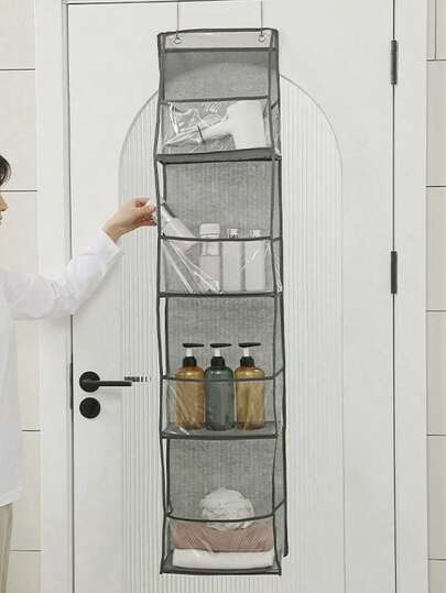 4-Tier Over The Door Organizer With Side Pockets, Fabric Storage Hanging Bag For RV, Bathroom, Bedroom And Closet Organization, Modern Storage Solution