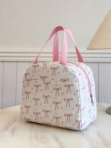 Túi đựng cơm trưa cách nhiệt di động; Túi đựng cơm trưa dày dặn họa tiết trái cây dễ thương dành cho học sinh; Túi đựng cơm trưa in hình nơ và trái tim; Hộp đựng cơm trưa; Túi đựng cơm trưa cho nữ; Túi dã ngoại; Túi giữ lạnh; Dung tích lớn; Vật dụng cần thiết cho kỳ nghỉ hè và đi học. - trắng - Xem 5