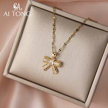 1pc Elegant Bowknot Versatile Necklace, Suitable For Women Party Wear - Gold - View 7