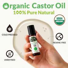 Leczhmyo Organic Castor Oil Roll On For Belly, Face, Body, Under Eyesu2013 Certified Organic, Cold Pressed, Hexane Free, Unrefined U2013 3 Glass Bottle Pure Roller Ball Castor Oil To Moisturize Skin, Lips - Trắng - Xem 6
