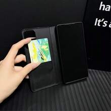 1PC Luxury Business PU Leather Smart View Phone Case With Card Holder, Flip Wallet Cover, Foldable Kickstand, Full Body Shockproof Protective Case Compatible With Samsung S26 Ultra S25 Ultra S24 Ultra S23 Ultra S22 Ultra - Black - View 6