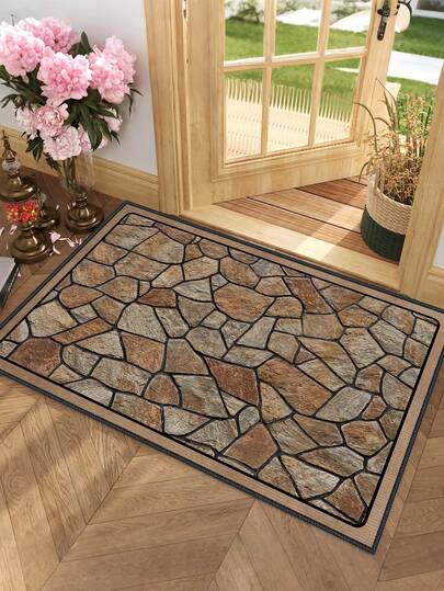 1 pieza Felpudo para exteriores antideslizante, alfombra impresa para interiores, alfombra de baño, alfombra de cocina, alfombra de acento, alfombra multiusos, alfombra pasillo, alfombra suave y cómoda, alfombra antideslizante conveniente para cocina, interior/exterior, entrada, dormitorio, decoración del hogar, lavable a máquina