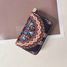 Porta carte a fisarmonica vintage con motivo di una , tasca singola con cerniera, sacchetto per riporre carte e monete, borsa portatile. - 15 - Visualizzare 37